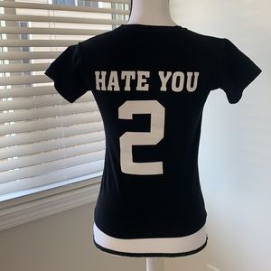 HATE YOU 2 Plain Black Tee